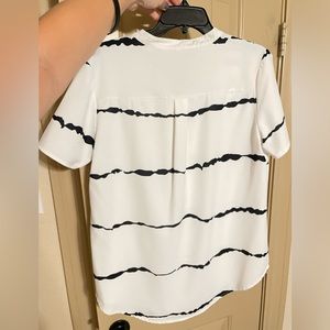 White blouse with black stripes. Worn once. Bought in 2021.
